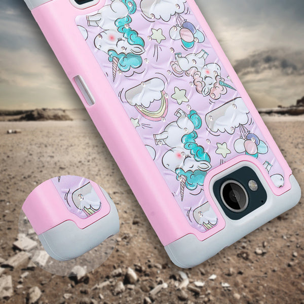 zte tempo case crystal rhinestone - pink unicorn - www.coverlabusa.com