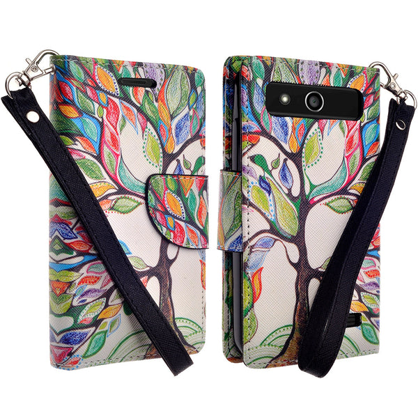 ZTE Speed leather wallet case - colorful tree - www.coverlabusa.com