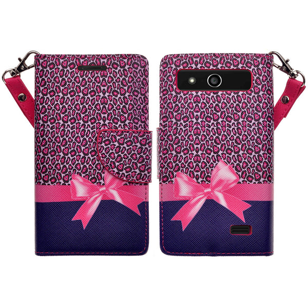 ZTE Speed leather wallet case - cheetah prints - www.coverlabusa.com