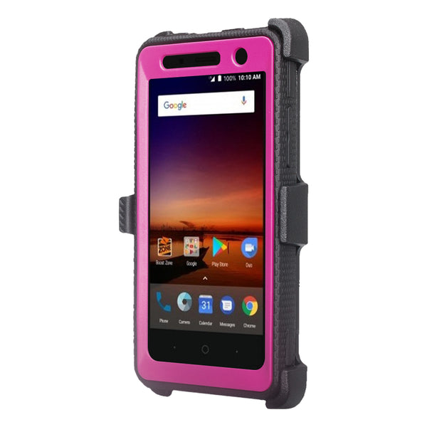 zte tempo heavy duty holster case - purple - www.coverlabusa.com