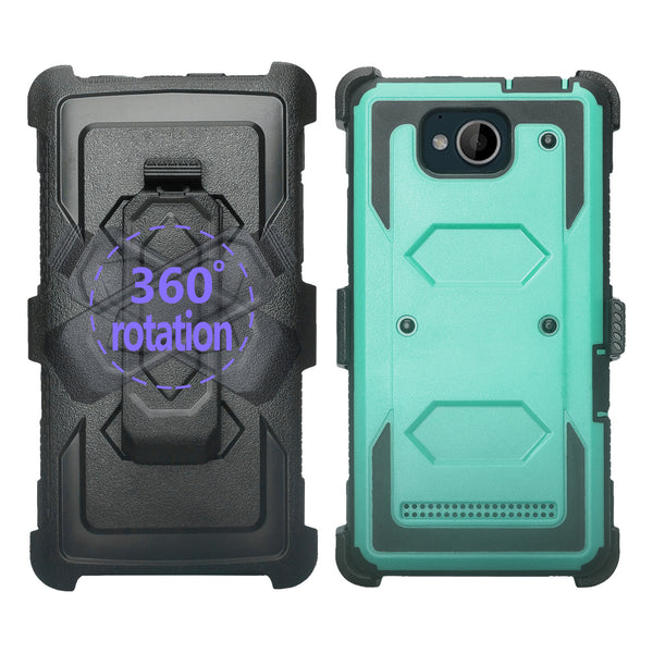 zte tempo heavy duty holster case - teal - www.coverlabusa.com