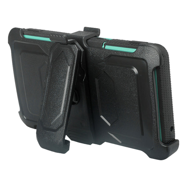 zte tempo heavy duty holster case - teal - www.coverlabusa.com