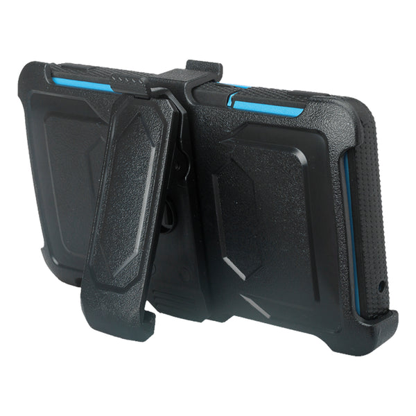 zte tempo heavy duty holster case - blue - www.coverlabusa.com