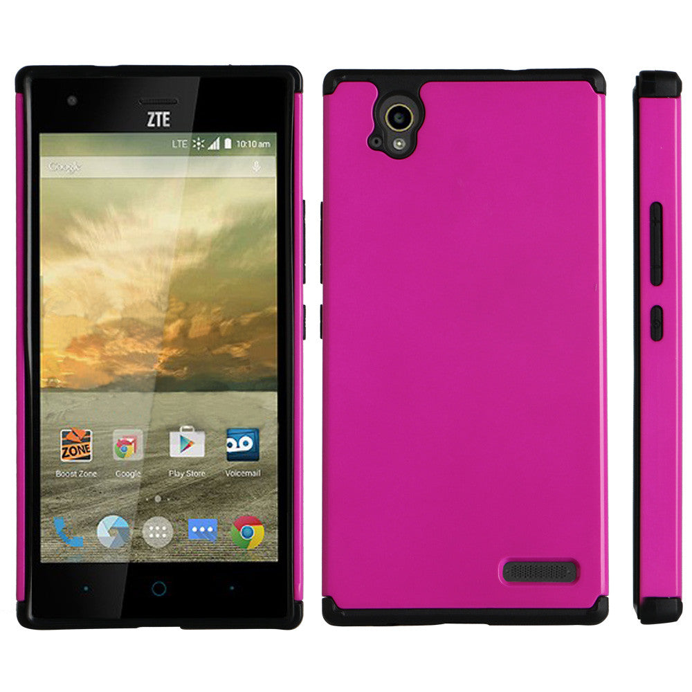 ZTE Warp Elite Slim Hybrid Dual Layer Case - Hot Pink - www.coverlabusa.com