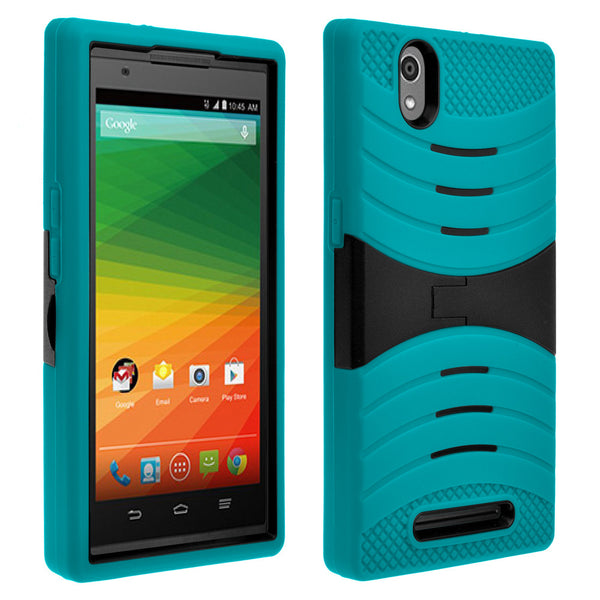 zte zmax heavy duty armor case - teal/black - www.coverlabusa.com