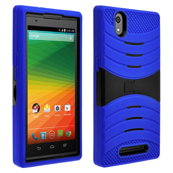 zte zmax heavy duty armor case - blue/black - www.coverlabusa.com