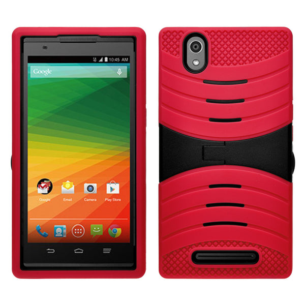zte zmax heavy duty armor case - red/black - www.coverlabusa.com