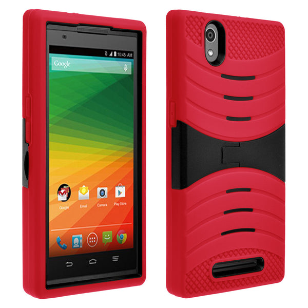 zte zmax heavy duty armor case - red/black - www.coverlabusa.com