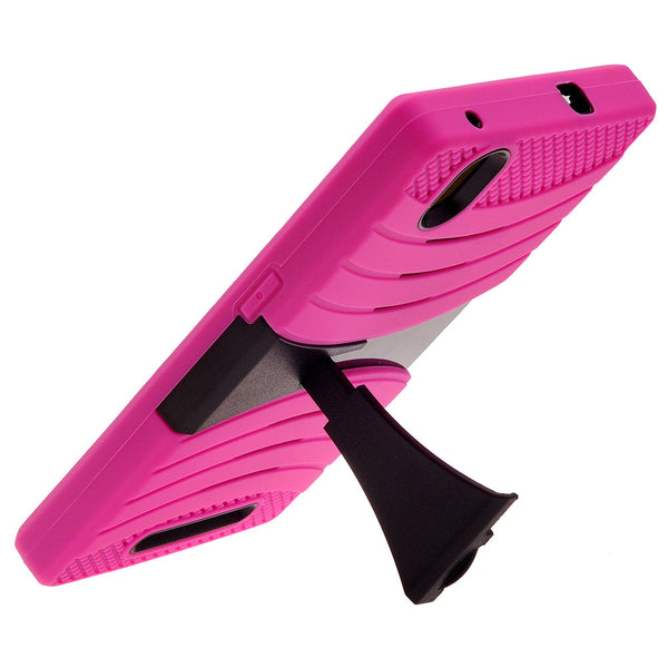zte zmax heavy duty armor case - hot pink/black - www.coverlabusa.com