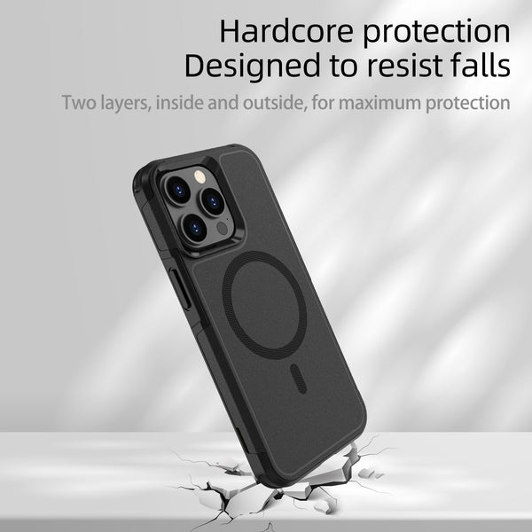MagSafe Case For Apple iPhone 15 Plus Shockproof Heavy Duty Rugged Magnetic Cover - Black