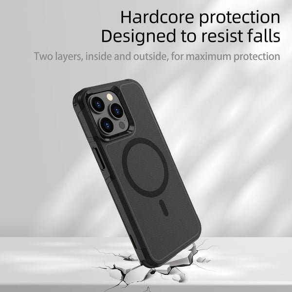 MagSafe Case For Apple iPhone 15 Shockproof Heavy Duty Rugged Magnetic Cover - Black