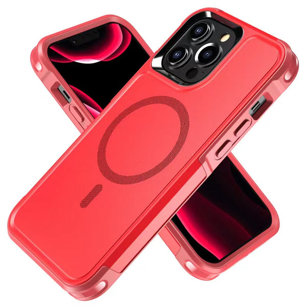 MagSafe Case For Apple iPhone 15 Plus Shockproof Heavy Duty Rugged Magnetic Cover - Red