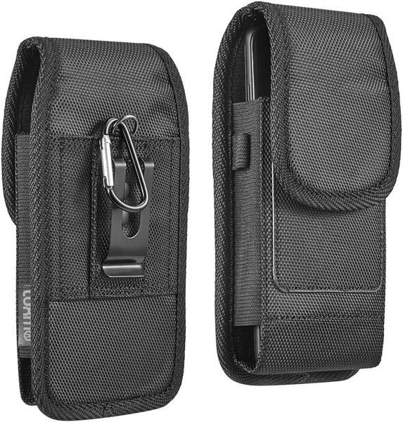 Cell Phone Pouch Nylon Holster Case with Belt Clip Cover for Samsung Galaxy S23 Plus / S23 Ultra / A54 5G / A14 5G / Note 20 Ultra/Celero Plus 5G / iPhone 14 Pro Max Case with Metal Clip