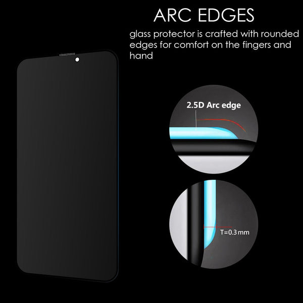 For Apple iPhone 15 Plus 2.5D Full Coverage Privacy Tempered Glass Protector -Black