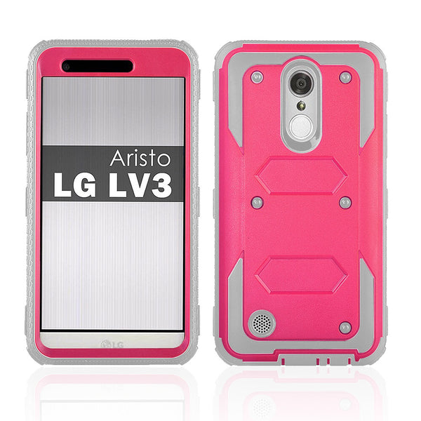 LG ARISTO holster case with screen protector - hot pink - www.coverlabusa.com