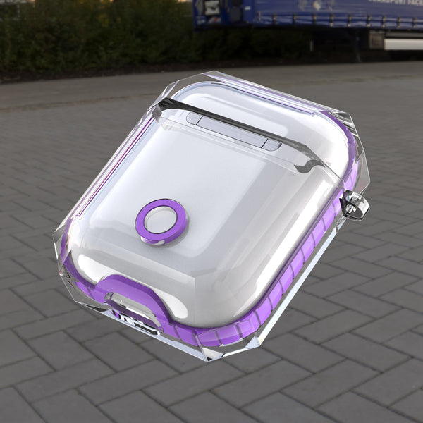 apple airpods 1&2 clear crystal case - purple - www.coverlabusa.com