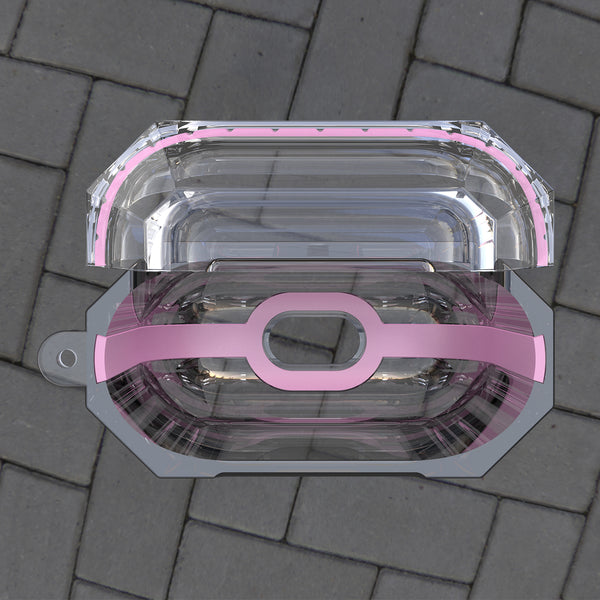 apple airpods 1&2 clear crystal case - pink- www.coverlabusa.com