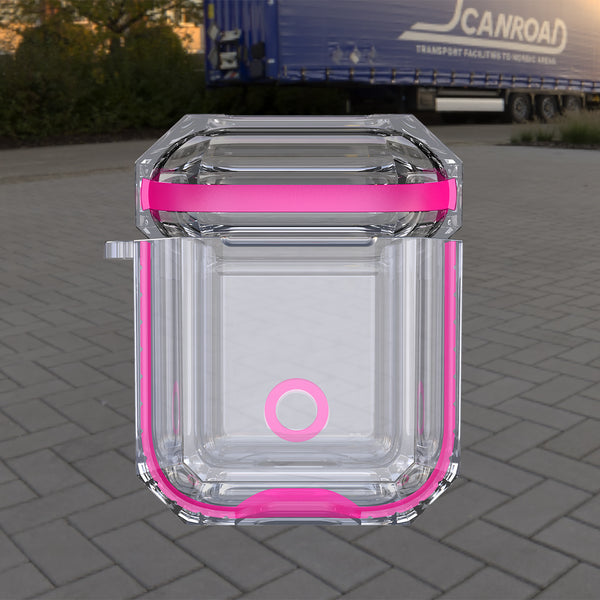 apple airpods 1&2 clear crystal case - hot pink- www.coverlabusa.com