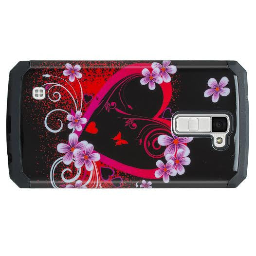 LG K8, LG Escape 3 hybrid case - heart butterflies - www.coverlabusa.com