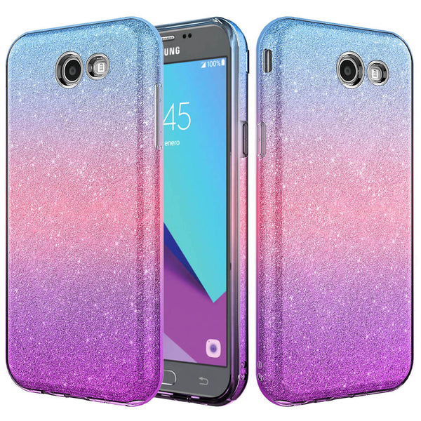 samsung galaxy j7(2017) glitter case - blue - www.coverlabusa.com