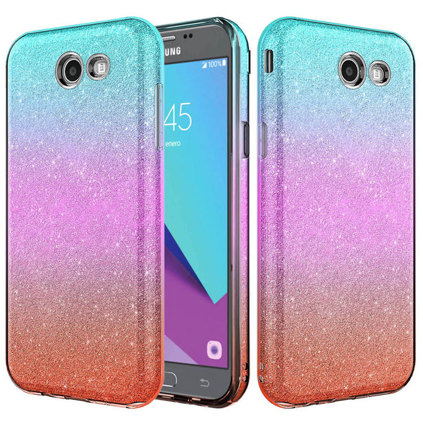 samsung galaxy j3 emerge glitter case - teal - www.coverlabusa.com