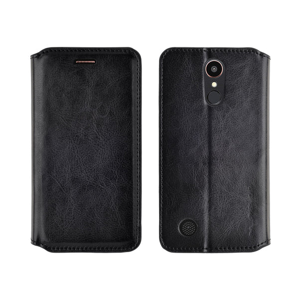 LG K10 (2018) leather wallet case - black - www.coverlabusa.com