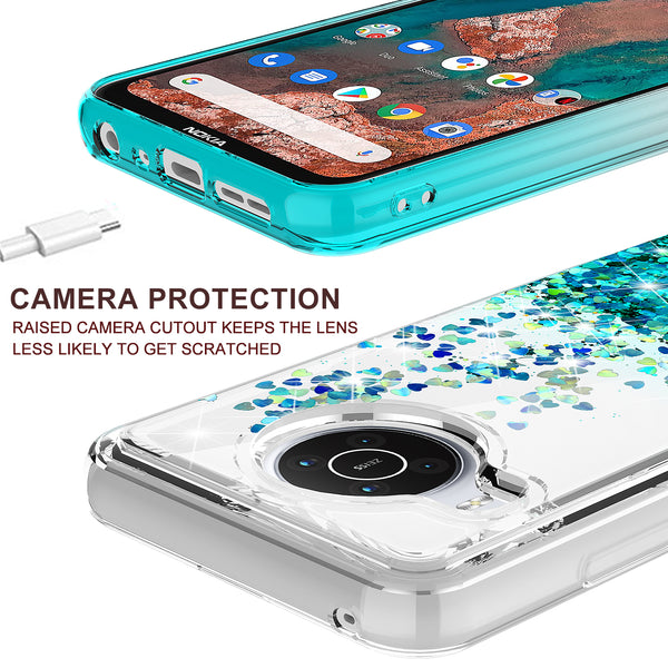 clear liquid phone case for nokia x100 - teal - www.coverlabusa.com