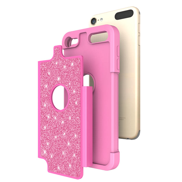 Apple iPod Touch 5 Glitter Hybrid Case - Hot Pink - www.coverlabusa.com