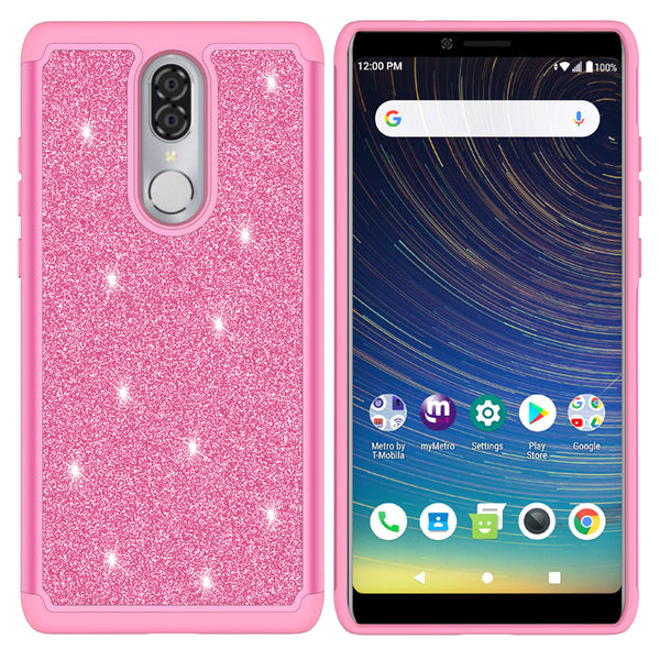 Coolpad Legacy Glitter Hybrid Case - Hot Pink - www.coverlabusa.com