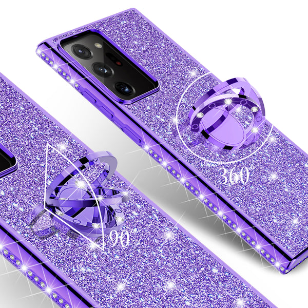 samsung galaxy note 20 ultra glitter bling fashion case - purple - www.coverlabusa.com