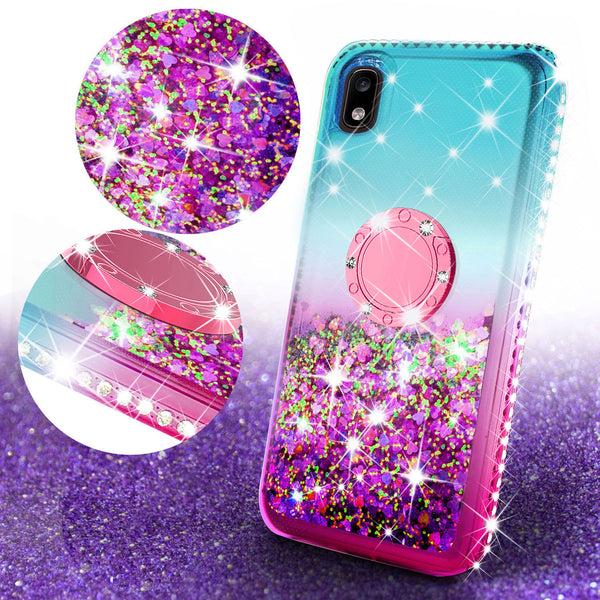 glitter phone case for samsung galaxy a10e - teal/pink gradient - www.coverlabusa.com