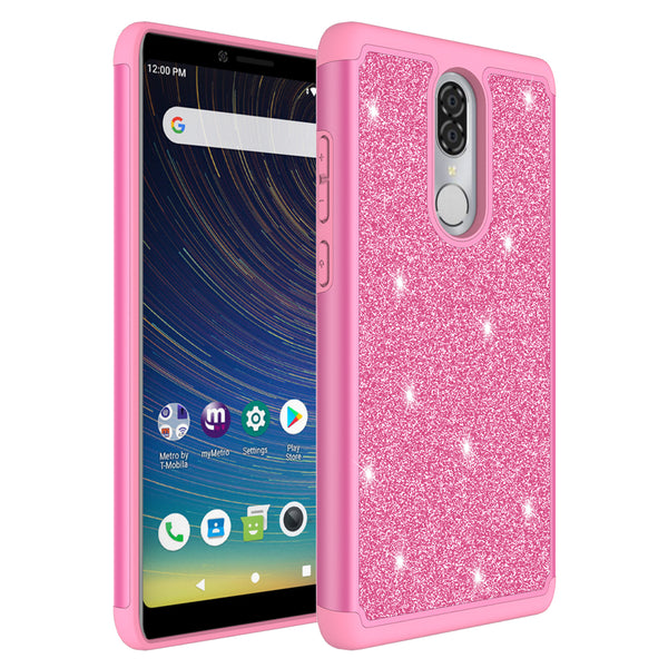 Coolpad Legacy Glitter Hybrid Case - Hot Pink - www.coverlabusa.com