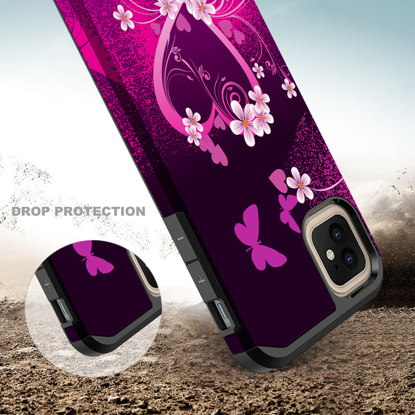 apple iphone 12 pro max hybrid case - heart butterflies - www.coverlabusa.com