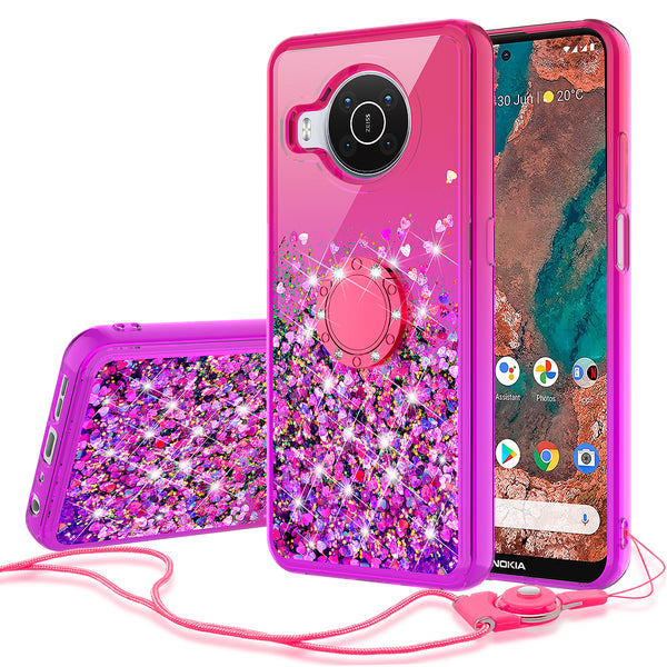 glitter phone case for nokia x100 - hot pink/purple gradient - www.coverlabusa.com