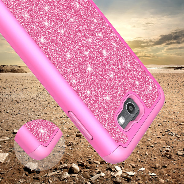 Samsung Galaxy J7 2017 Glitter Hybrid Case - Hot Pink - www.coverlabusa.com