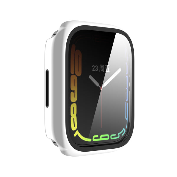 Apple Watch iWatch Series 7 Case With Tempered Glass Shockproof Full Cover - 45mm - Silver - www.coverlabusa.com