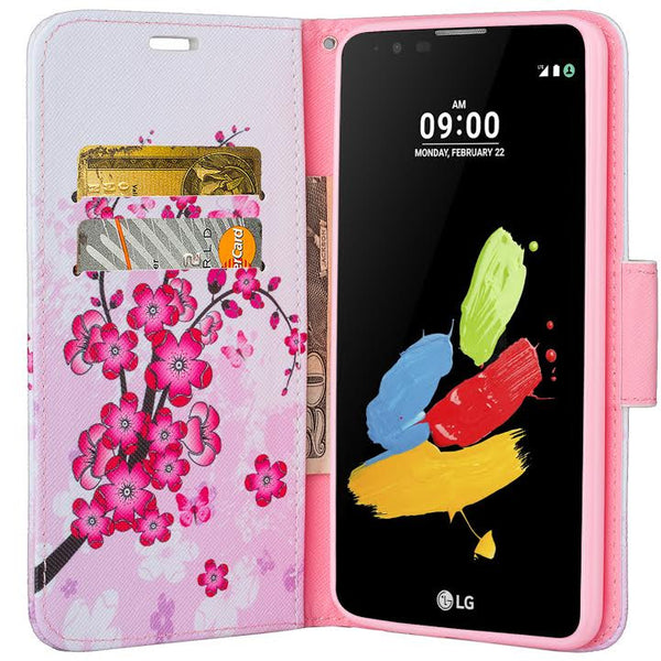 LG Stylo 2 Case, Stylo 2 V, Stylo 2 Plus Wallet Case - cherry blossom - www.coverlabusa.com