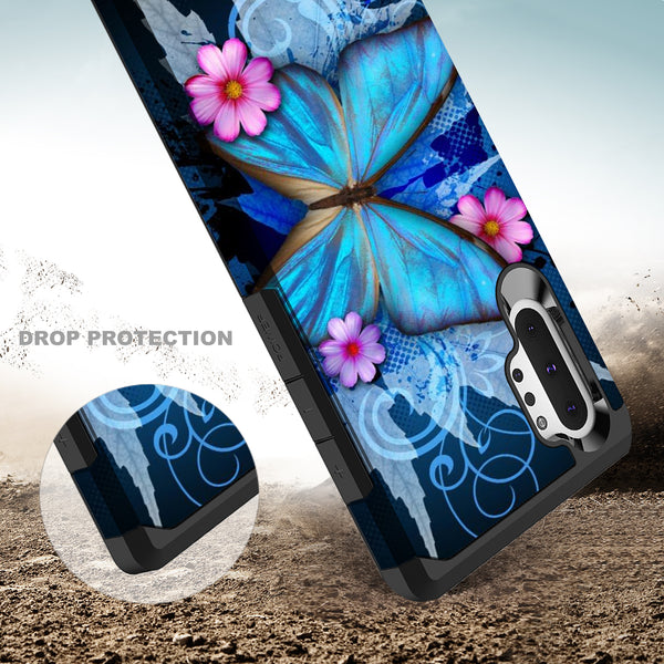 samsung galaxy note 10 hybrid case - blue butterfly - www.coverlabusa.com