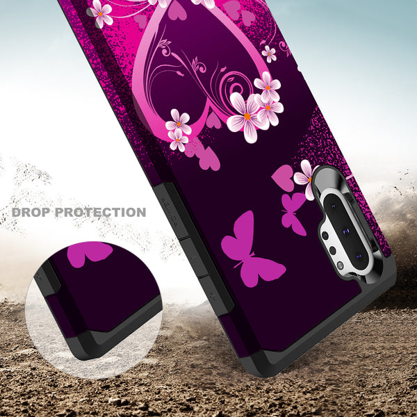 samsung galaxy note 10 hybrid case - heart butterflies - www.coverlabusa.com