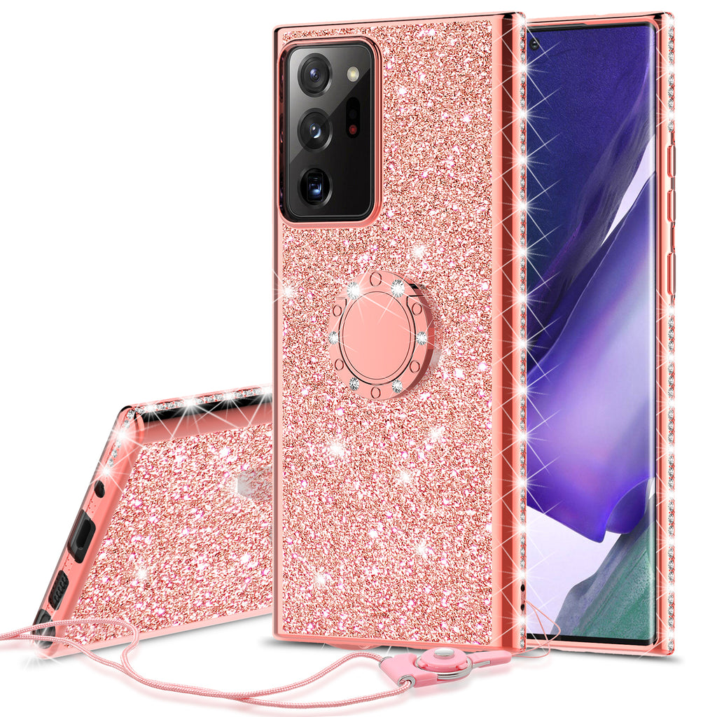 XiaYong A71 4G for Samsung Galaxy A71 4G Case Fashion Square Box Women  Design Gold Bling Glitter Rose Flower Soft Trunk Cover with Ring Kickstand