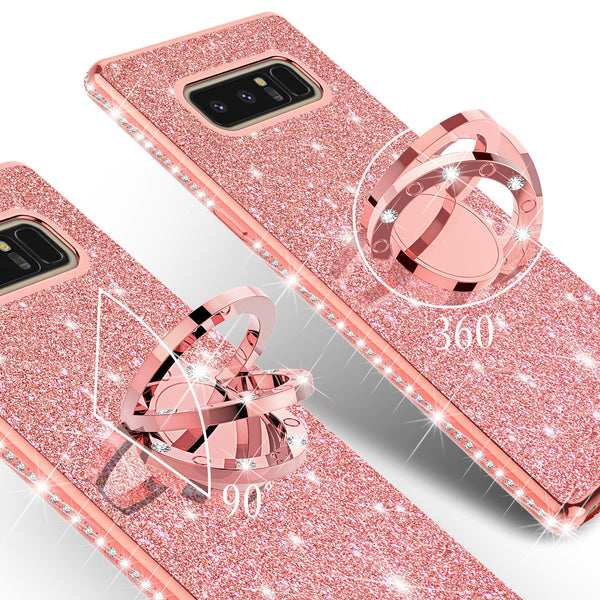 samsung galaxy note 8 glitter bling fashion case - rose gold - www.coverlabusa.com