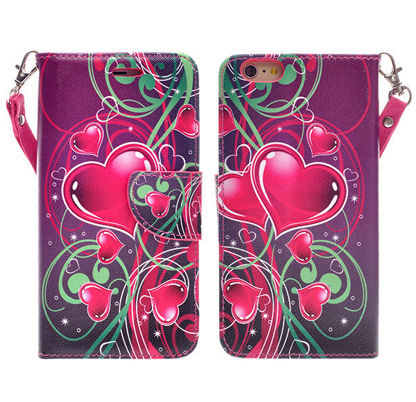 iphone 6 plus case, iphone 6 plus wallet case - heart strings - www.coverlabusa.com