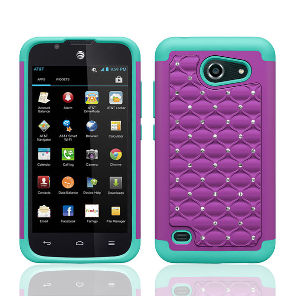 Huawei Fusion3 Rhinestone Case - purple/teal - www.coverlabusa.com