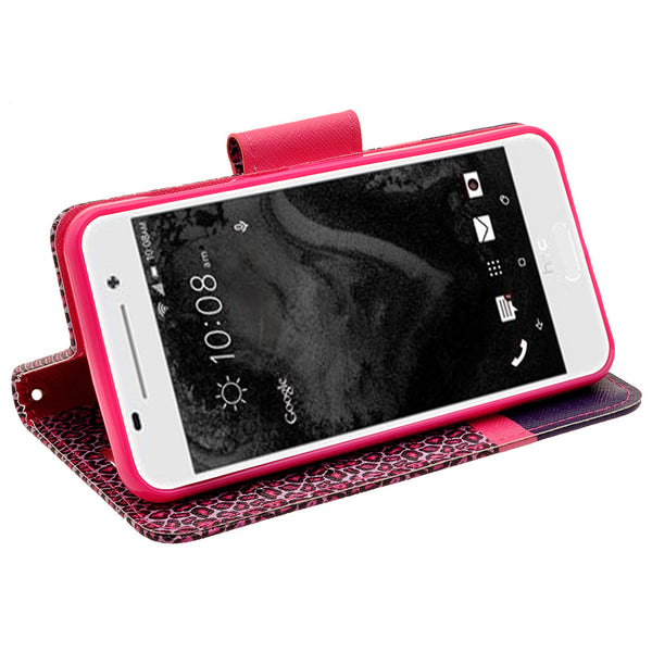 HTC One A9 leather wallet case - cheetah prints - www.coverlabusa.com
