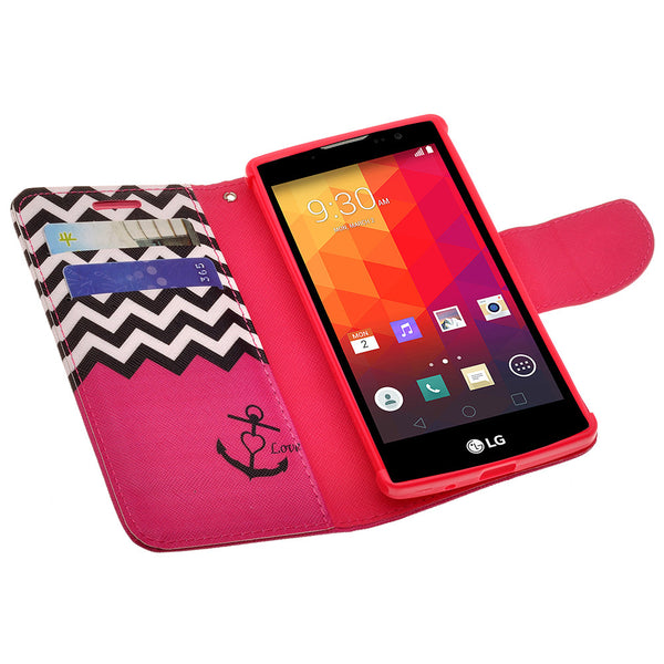 lg volt2 wallet case - hot pink anchor - www.coverlabusa.com