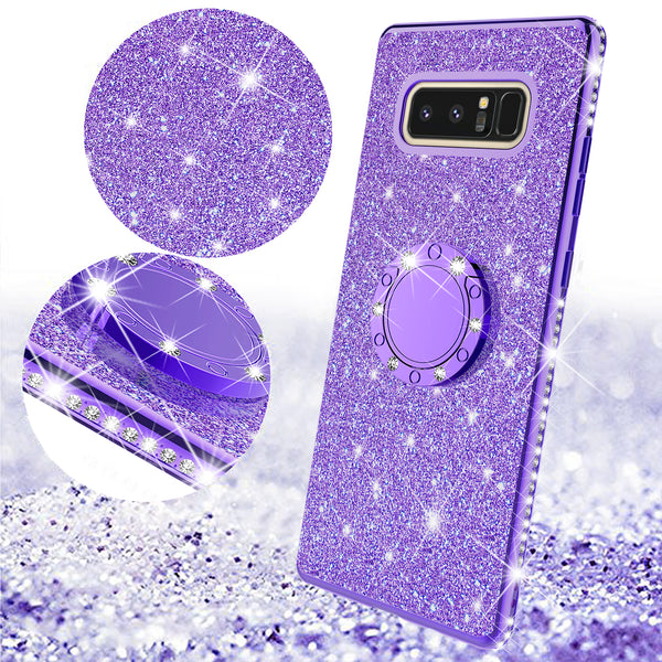 samsung galaxy note 8 glitter bling fashion case - purple - www.coverlabusa.com