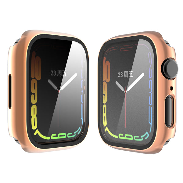 Apple Watch iWatch Series 7 Case With Tempered Glass Shockproof Full Cover - 45mm - Rose Gold - www.coverlabusa.com
