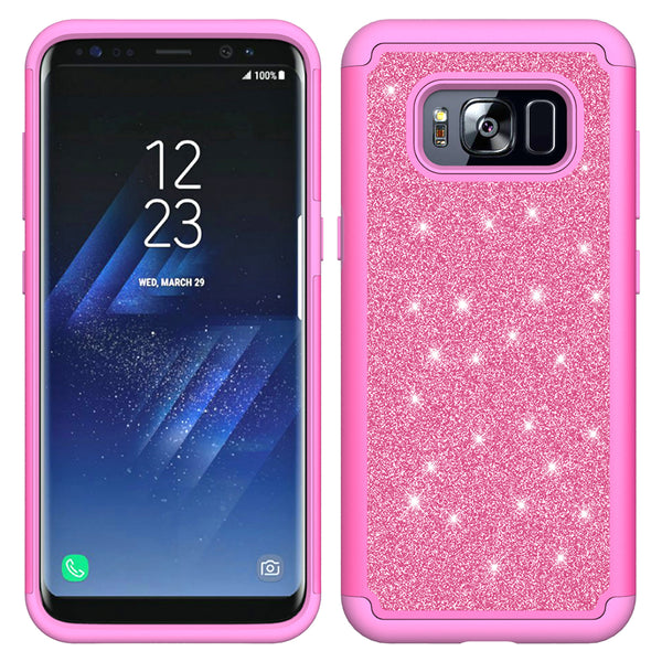 Samsung Galaxy S8 Glitter Hybrid Case - Hot Pink - www.coverlabusa.com