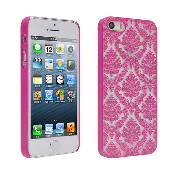 iPhone SE Case | iPhone 5S/5 damask-hot pink- www.coverlabusa.com