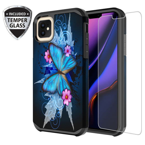 apple iphone 11 pro max hybrid case - blue butterfly - www.coverlabusa.com